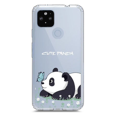 Google Pixel 4a 5G Cover -Dreamy Panda Series - Clear Phone Case - Soft Silicon Borders