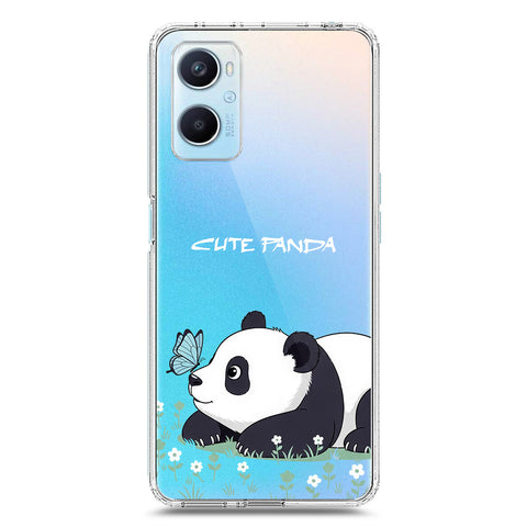 Oppo A96 4G Cover -Dreamy Panda Series - Clear Phone Case - Soft Silicon Borders