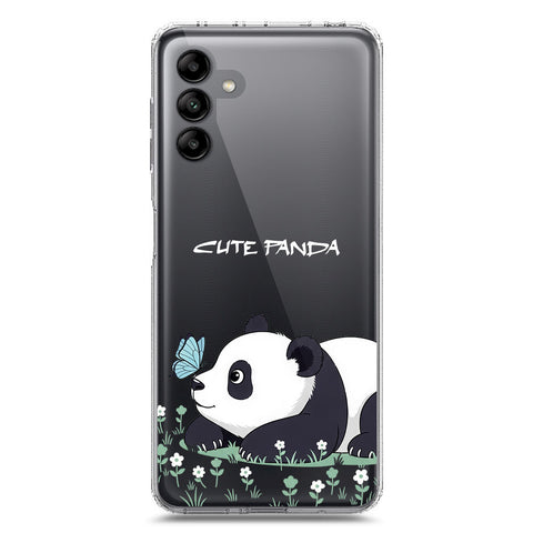 Samsung Galaxy A04s Cover -Dreamy Panda Series - Clear Phone Case - Soft Silicon Borders