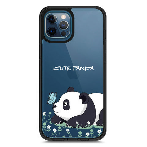 iPhone 12 Pro Max - Black - Cover -Dreamy Panda Series - Clear Phone Case - Soft Silicon Borders