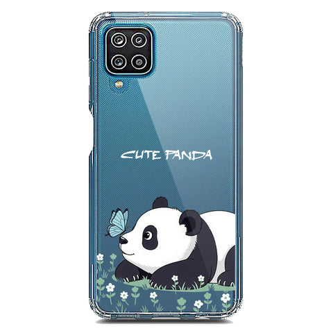 Samsung Galaxy A12 Nacho Cover -Dreamy Panda Series - Clear Phone Case - Soft Silicon Borders