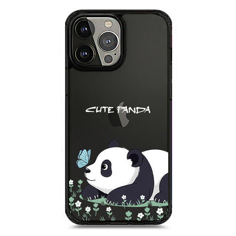 iPhone 13 Pro Max - Black - Cover -Dreamy Panda Series - Clear Phone Case - Soft Silicon Borders