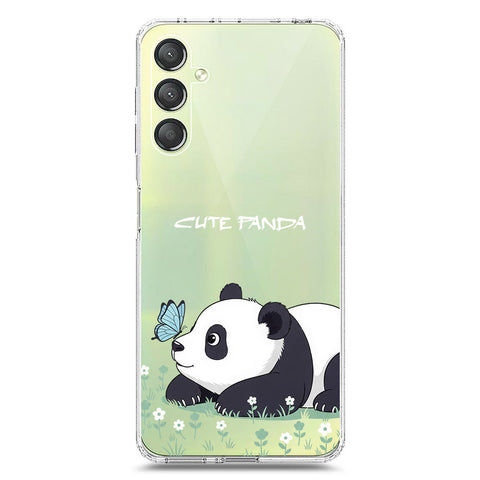 Samsung Galaxy A25 5G Cover -Dreamy Panda Series - Clear Phone Case - Soft Silicon Borders