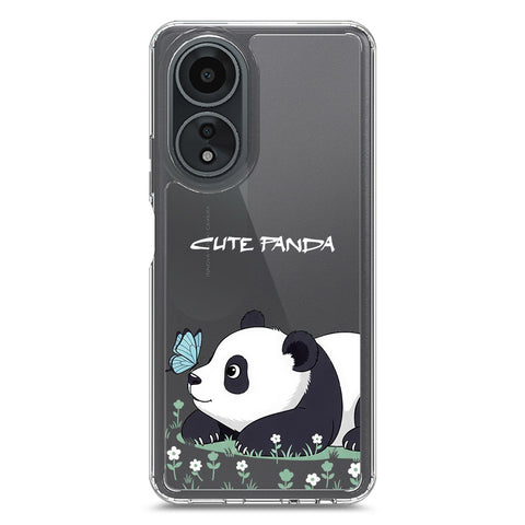Oppo A58 4G Cover -Dreamy Panda Series - Clear Phone Case - Soft Silicon Borders