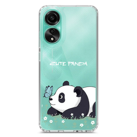 Oppo A78 4G Cover -Dreamy Panda Series - Clear Phone Case - Soft Silicon Borders