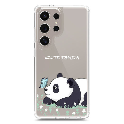 Samsung Galaxy S24 Ultra Cover -Dreamy Panda Series - Clear Phone Case - Soft Silicon Borders