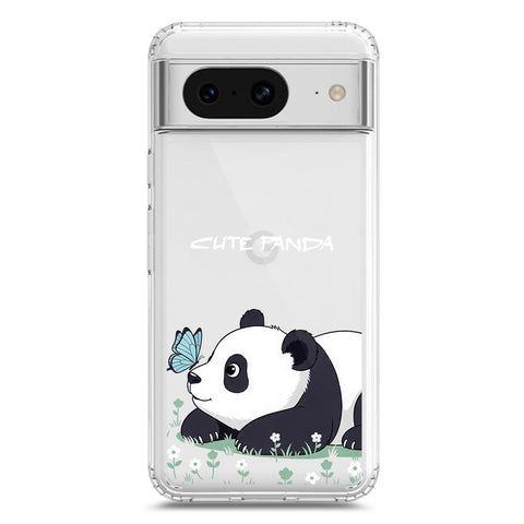 Google Pixel 8a Cover -Dreamy Panda Series - Clear Phone Case - Soft Silicon Borders
