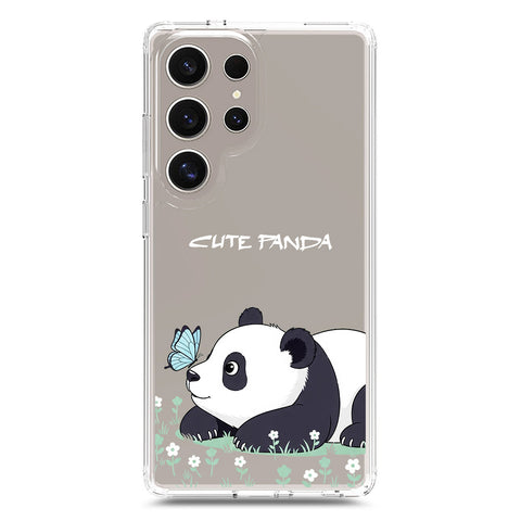 Samsung Galaxy S25 Ultra Cover -Dreamy Panda Series - Clear Phone Case - Soft Silicon Borders