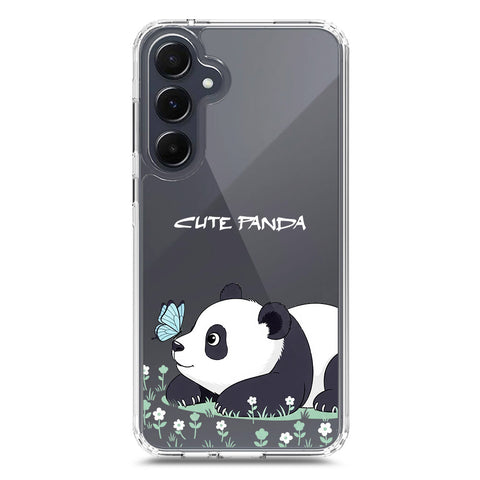 Samsung Galaxy A35 Cover -Dreamy Panda Series - Clear Phone Case - Soft Silicon Borders