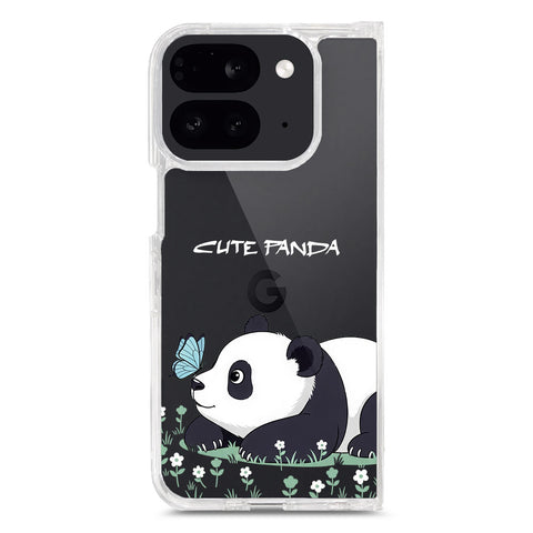 Google Pixel 9 Pro Fold Cover -Dreamy Panda Series - Clear Phone Case - Soft Silicon Borders