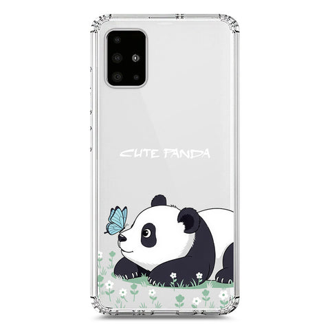 Samsung Galaxy A51 Cover -Dreamy Panda Series - Clear Phone Case - Soft Silicon Borders