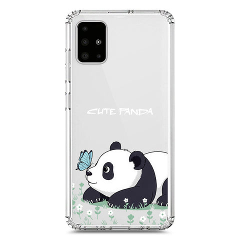 Samsung Galaxy A71 Cover -Dreamy Panda Series - Clear Phone Case - Soft Silicon Borders