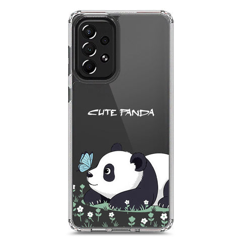 Samsung Galaxy A73 5G Cover -Dreamy Panda Series - Clear Phone Case - Soft Silicon Borders