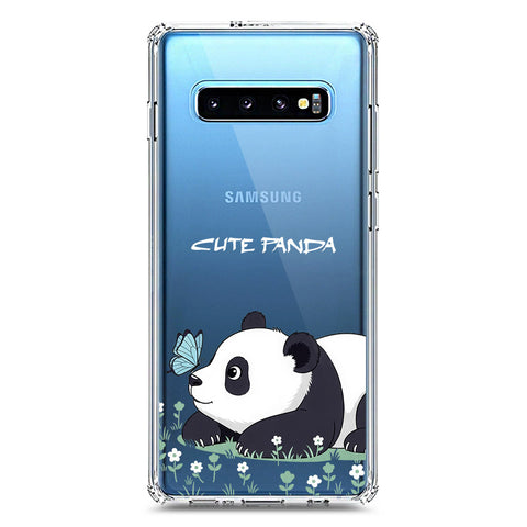 Samsung Galaxy S10 Plus Cover -Dreamy Panda Series - Clear Phone Case - Soft Silicon Borders