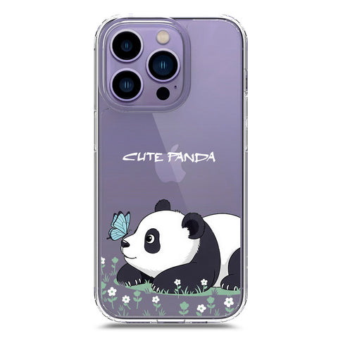 iPhone 14 Pro Max Cover -Dreamy Panda Series - Clear Phone Case - Soft Silicon Borders
