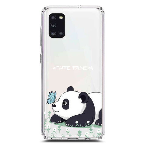 Samsung Galaxy A31 Cover -Dreamy Panda Series - Clear Phone Case - Soft Silicon Borders