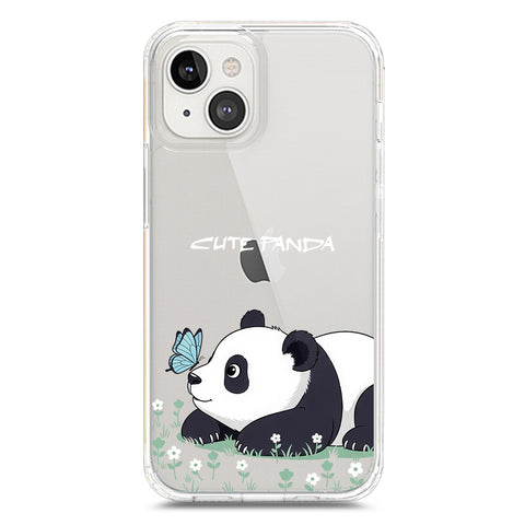iPhone 14 Cover -Dreamy Panda Series - Clear Phone Case - Soft Silicon Borders