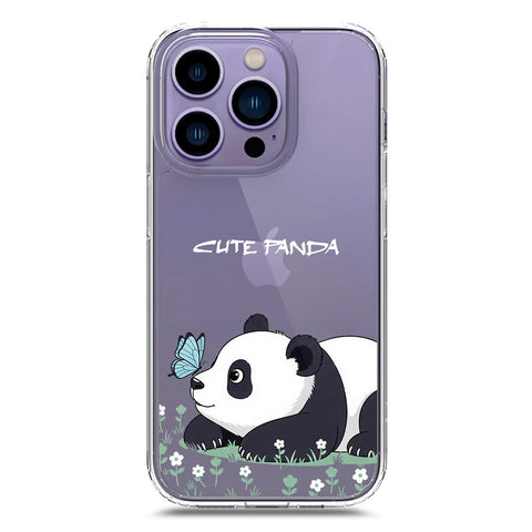 iPhone 14 Pro Cover -Dreamy Panda Series - Clear Phone Case - Soft Silicon Borders