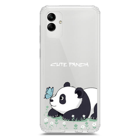 Samsung Galaxy M02s Cover -Dreamy Panda Series - Clear Phone Case - Soft Silicon Borders