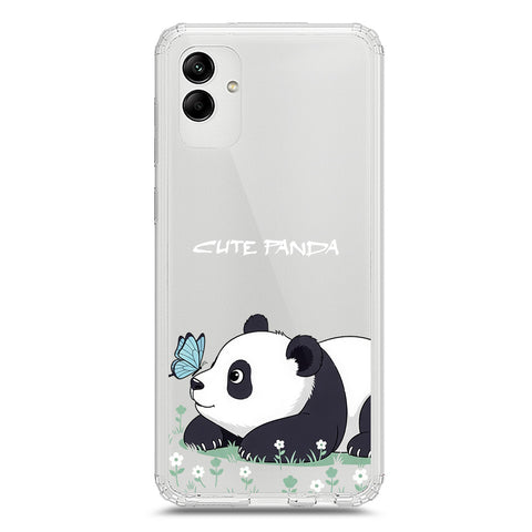 Samsung Galaxy A04 Cover -Dreamy Panda Series - Clear Phone Case - Soft Silicon Borders