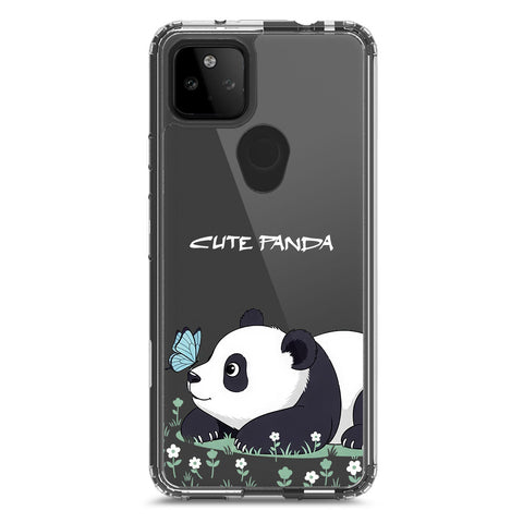 Google Pixel 5a 5G Cover -Dreamy Panda Series - Clear Phone Case - Soft Silicon Borders