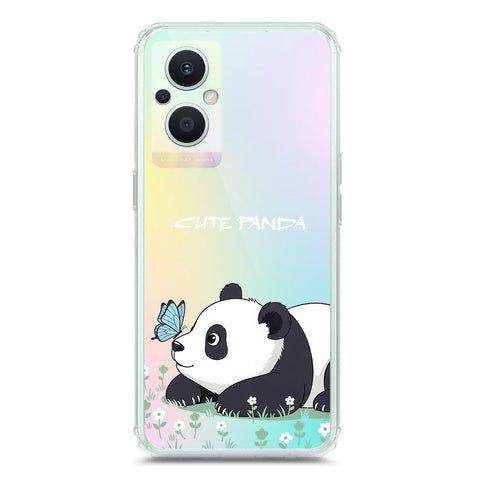 Oppo A96 5G Cover -Dreamy Panda Series - Clear Phone Case - Soft Silicon Borders