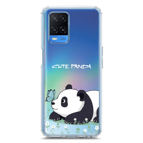 Oppo A54 4G Cover -Dreamy Panda Series - Clear Phone Case - Soft Silicon Borders