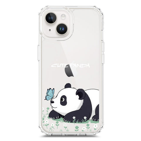 iPhone 15 Cover -Dreamy Panda Series - Clear Phone Case - Soft Silicon Borders