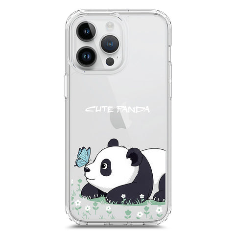 iPhone 15 Pro Cover -Dreamy Panda Series - Clear Phone Case - Soft Silicon Borders
