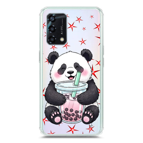 Oppo F19 Cover -Dreamy Panda Series - Clear Phone Case - Soft Silicon Borders