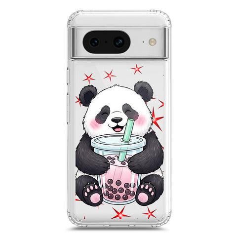 Google Pixel 8 Cover -Dreamy Panda Series - Clear Phone Case - Soft Silicon Borders
