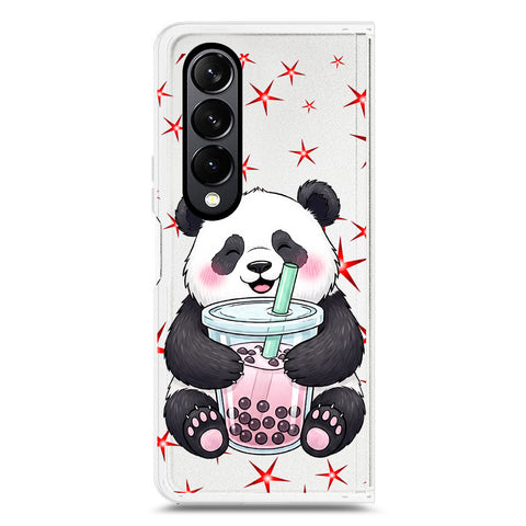 Samsung Galaxy Z Fold 4 5G Cover -Dreamy Panda Series - Clear Phone Case - Soft Silicon Borders
