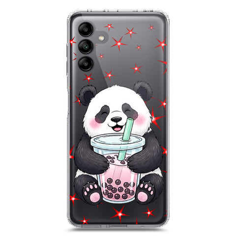 Samsung Galaxy A04s Cover -Dreamy Panda Series - Clear Phone Case - Soft Silicon Borders