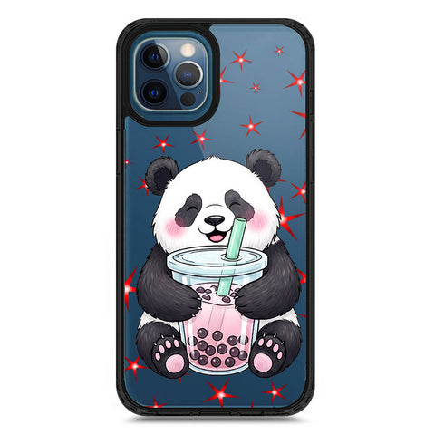 iPhone 12 Pro Max - Black - Cover -Dreamy Panda Series - Clear Phone Case - Soft Silicon Borders