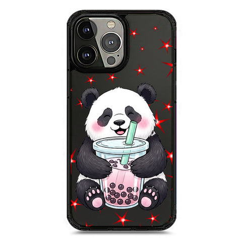 iPhone 13 Pro Max - Black - Cover -Dreamy Panda Series - Clear Phone Case - Soft Silicon Borders