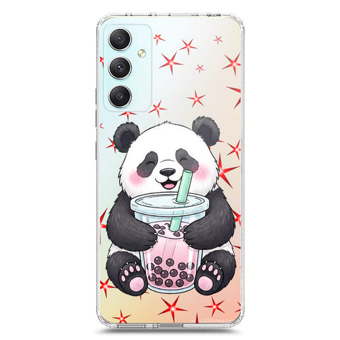 Samsung Galaxy A34 5G Cover -Dreamy Panda Series - Clear Phone Case - Soft Silicon Borders