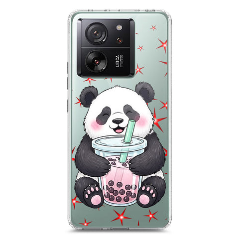 Xiaomi 13T Cover -Dreamy Panda Series - Clear Phone Case - Soft Silicon Borders