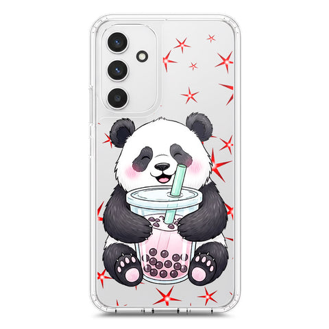 Samsung Galaxy A54 5G Cover -Dreamy Panda Series - Clear Phone Case - Soft Silicon Borders