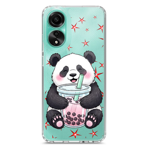 Oppo A78 4G Cover -Dreamy Panda Series - Clear Phone Case - Soft Silicon Borders