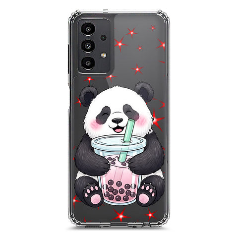 Samsung Galaxy A13 Cover -Dreamy Panda Series - Clear Phone Case - Soft Silicon Borders