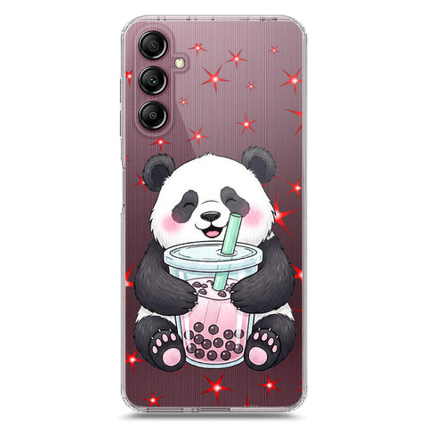 Samsung Galaxy A15 4G Cover -Dreamy Panda Series - Clear Phone Case - Soft Silicon Borders