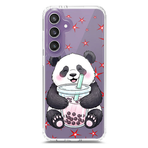 Samsung Galaxy S24 Plus Cover -Dreamy Panda Series - Clear Phone Case - Soft Silicon Borders