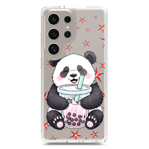 Samsung Galaxy S24 Ultra Cover -Dreamy Panda Series - Clear Phone Case - Soft Silicon Borders