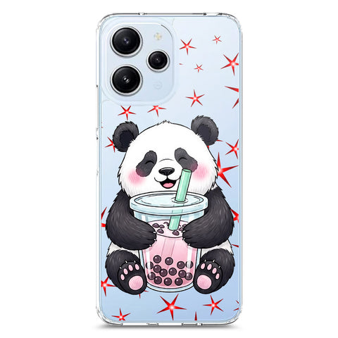 Xiaomi Redmi 12 Cover -Dreamy Panda Series - Clear Phone Case - Soft Silicon Borders