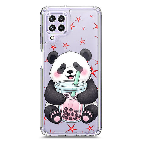 Samsung Galaxy M32 Cover -Dreamy Panda Series - Clear Phone Case - Soft Silicon Borders