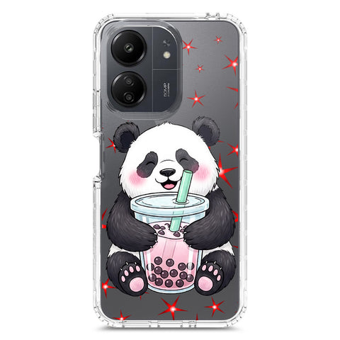 Xiaomi Redmi 13C Cover -Dreamy Panda Series - Clear Phone Case - Soft Silicon Borders