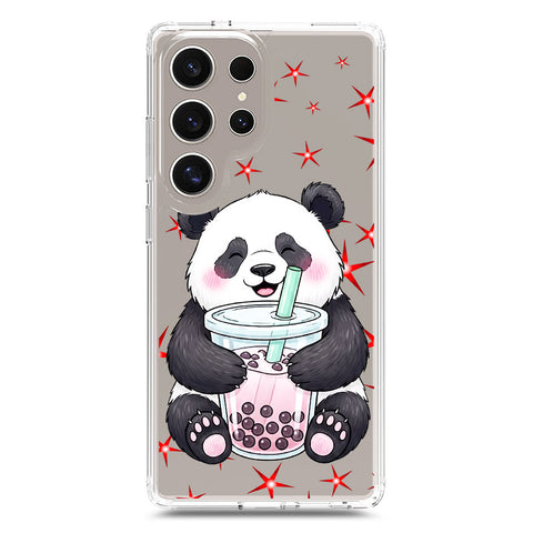 Samsung Galaxy S25 Ultra Cover -Dreamy Panda Series - Clear Phone Case - Soft Silicon Borders