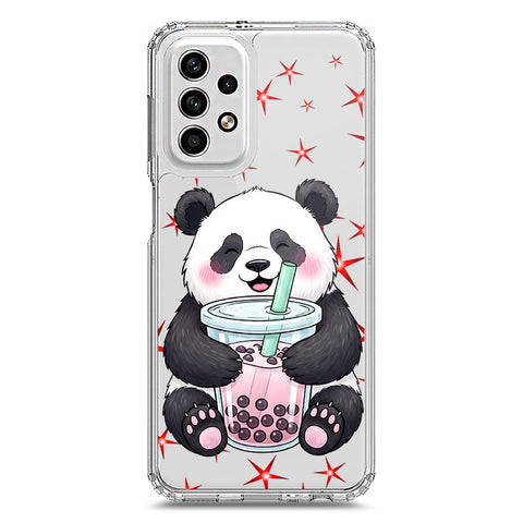 Samsung Galaxy A23 5G Cover -Dreamy Panda Series - Clear Phone Case - Soft Silicon Borders