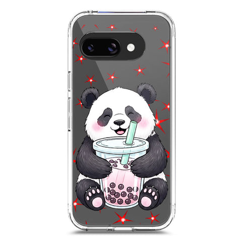 Google Pixel 9a Cover -Dreamy Panda Series - Clear Phone Case - Soft Silicon Borders