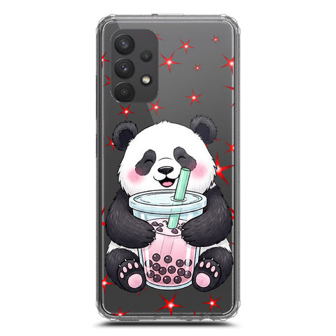 Samsung Galaxy A32 Cover -Dreamy Panda Series - Clear Phone Case - Soft Silicon Borders
